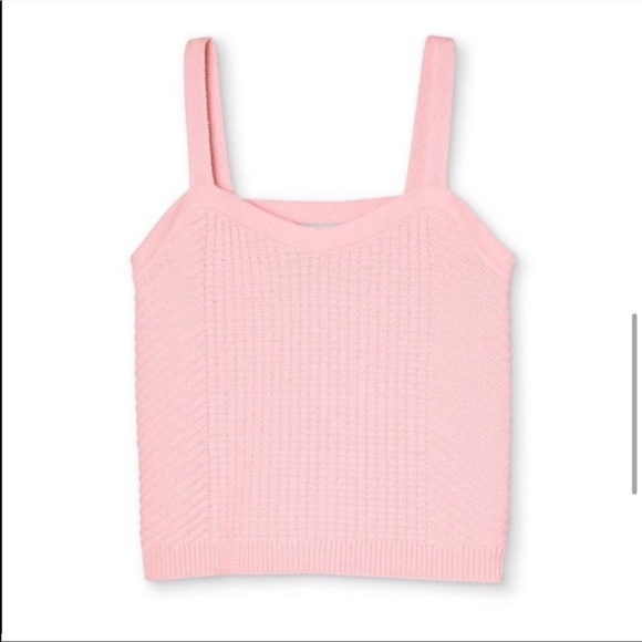Sandy Liang x Target Sweetheart Neckline Waffle Knit Sweater Pullover Tank Top M - Picture 12 of 16